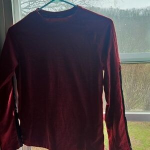 Russell Athletic Kids Long Sleeve Tee - Red and Black